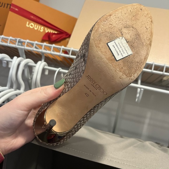 Jimmy Choo Snake Skin Heels Size 40 - Picture 2 of 7